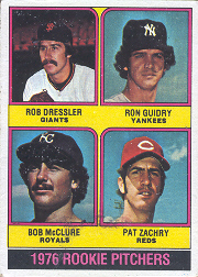 1976 Topps Baseball Cards      599     Rob Dressler/Ron Guidry/Bob McClure/Pat Zachry RC